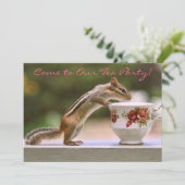 Bild von Chipmunk mit ChinaTeacup Einladung (Stehend Vorderseite)