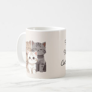 Bild von drei Katzen, Bester Katzenmutter Club, Kaffeetasse
