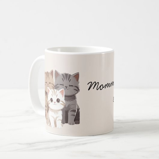Bild von drei Katzen, Zwillinge, Kaffeetasse (Vorderseite Links)