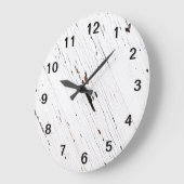 Bild von Holzplanken mit geputzter Farbe. Große Wanduhr (Winkel)