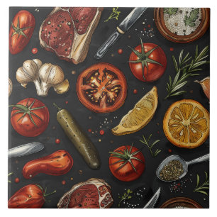 Bild von Kochprodukten. Fliese