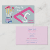 Bild von Kosmetikern mit Make-up und Pinsel Visitenkarte (Vorne/Hinten)