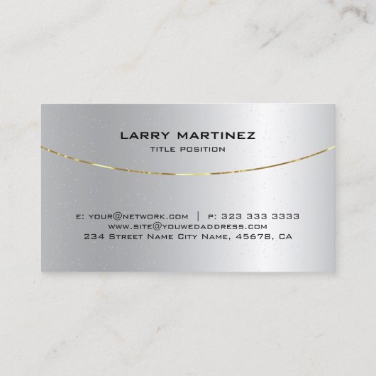 Bild von metallischen Imitaten Silber-Edelstahl-Lo Visitenkarte (Rückseite)