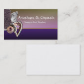 Bild von rohen Amethyst- und Quarzkristallen Visitenkarte (Vorne/Hinten)
