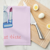 Bild von rosa Make-up Bürsten in der Halterung Geschirrtuch (Viertel Falte)