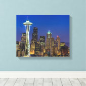 Bild von Seattle Skyline in den Morgenstunden. Leinwanddruck (Insitu (Holzboden))