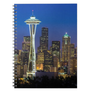 Bild von Seattle Skyline in den Morgenstunden. Notizblock