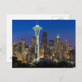 Bild von Seattle Skyline in den Morgenstunden. Postkarte (Vorne/Hinten)