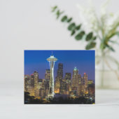 Bild von Seattle Skyline in den Morgenstunden. Postkarte (Stehend Vorderseite)
