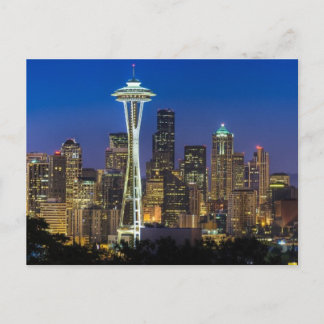 Bild von Seattle Skyline in den Morgenstunden. Postkarte