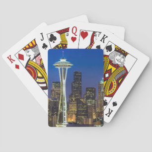 Bild von Seattle Skyline in den Morgenstunden. Spielkarten