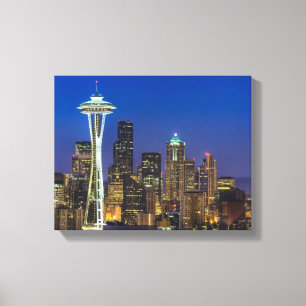 Bild von Seattle-Skylinen in Morgenstunden Leinwanddruck