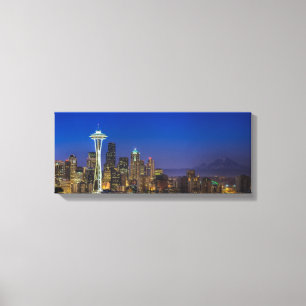 Bild von Seattle-Skylinen in Morgenstunden Leinwanddruck