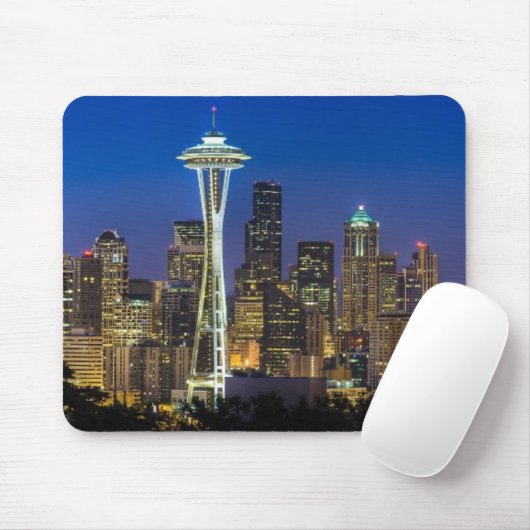 Bild von Seattle-Skylinen in Morgenstunden Mousepad (Mit Mouse)