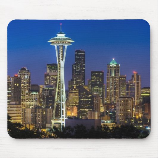 Bild von Seattle-Skylinen in Morgenstunden Mousepad (Vorne)