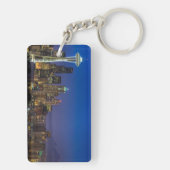 Bild von Seattle-Skylinen in Morgenstunden Schlüsselanhänger (Rückseite)