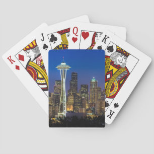 Bild von Seattle-Skylinen in Morgenstunden Spielkarten