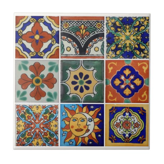Bild von Talavera Tile auf der kleinen Keramik Fliese (Vorderseite)