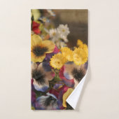 Bild von Violett und gelben Blumen Badhandtuch Set (Handtuch)