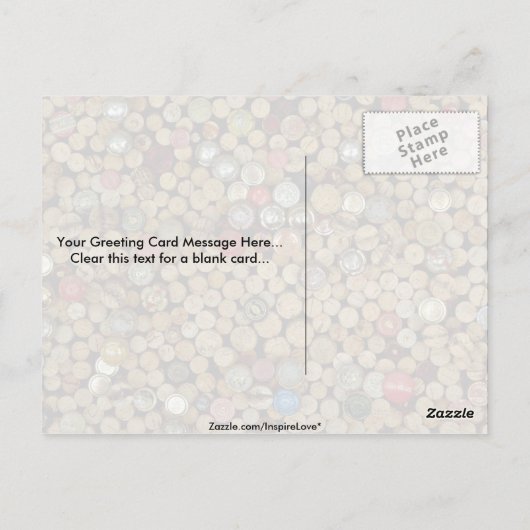 Bild von Weinkorken Postkarte (Rückseite)