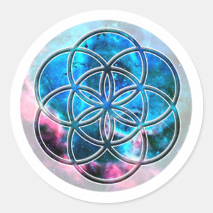 Bild von Zahl 7: Der Samen des Lebens Runder Aufkleber