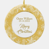 Bild-Vorlage für Gold Snowflake Keramik Ornament (Hinten)