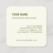 Bild Vorlage Moderne Branchen Design Grün Quadratische Visitenkarte (Rückseite)