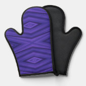 Bild zeigt einen lila Ofenhandschuh mit einem geom (Vorderseite/Rückseite)