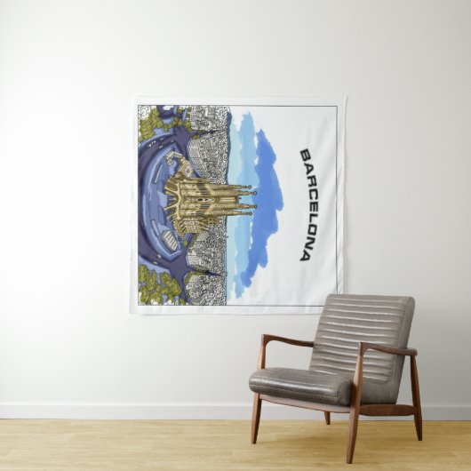 Bildband Barcelona Wandteppich (Beispiel (Horizontal))