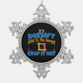 Bildbearbeitung - Kostenvoranschlag abstreichen Schneeflocken Zinn-Ornament (Vorderseite)