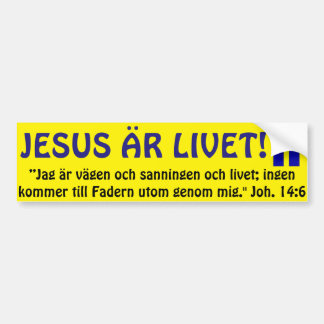 Bildekal, Sverige, Jesus är Livet. Autoaufkleber