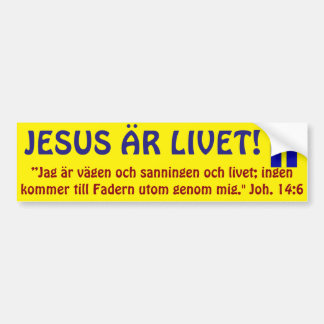 Bildekal, Sverige, Jesus är Livet. Autoaufkleber