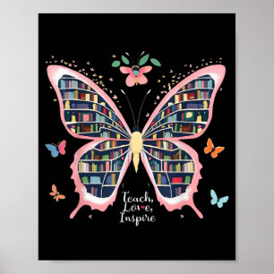 Bilden Befähigen Inspirieren Lehrer Schmetterling Poster