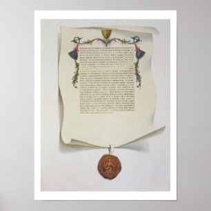 Bilden Sie Ausgabe der Magna Carta, erste publis Poster