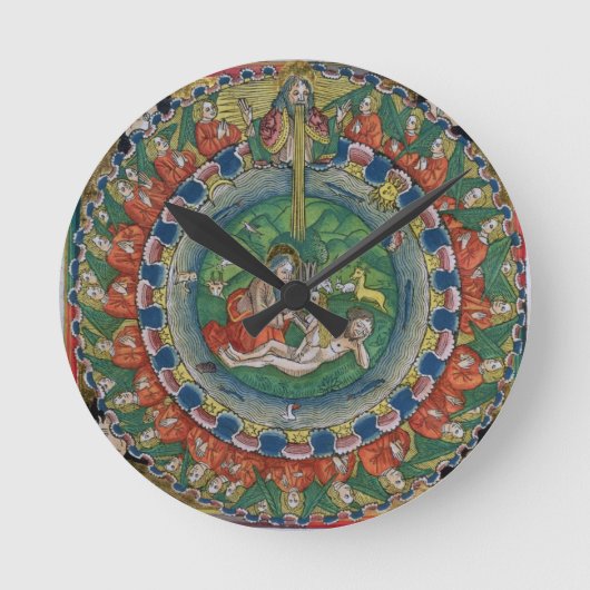 Bilden Sie Kopie des Genese-2:22 Gott geschaffenes Runde Wanduhr (Vorderseite)