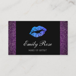 Bilden Sie Künstler-lila Glitzer-Lippenstift-Kuss Visitenkarte
