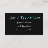 Bilden Sie Künstler-schwarzen und aquamarinen Visitenkarte (Rückseite)