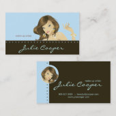 Bilden Sie Künstler-Visitenkarte-Blau-Frau Visitenkarte (Vorne/Hinten)