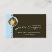 Bilden Sie Künstler-Visitenkarte-Blau-Frau Visitenkarte (Rückseite)
