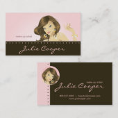 Bilden Sie Künstler-Visitenkarte-Rosa-Frau Visitenkarte (Vorne/Hinten)