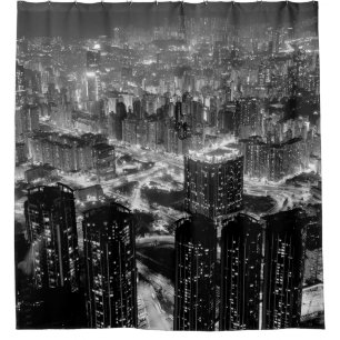 Bildende Kunstfotografie in der Stadt Hongkong im  Duschvorhang