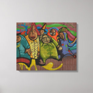 Bildende Leute Graffiti Street Art, reale Weltkuns Leinwanddruck