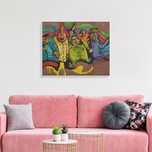 Bildende Leute Graffiti Street Art, reale Weltkuns Leinwanddruck (Insitu (Wohnzimmer))