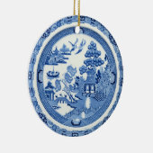 Bilder der blaue Weide-runde Verzierungs-2 Keramikornament (Rechts)