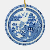 Bilder der blaue Weide-runde Verzierungs-2 Keramikornament (Vorne)