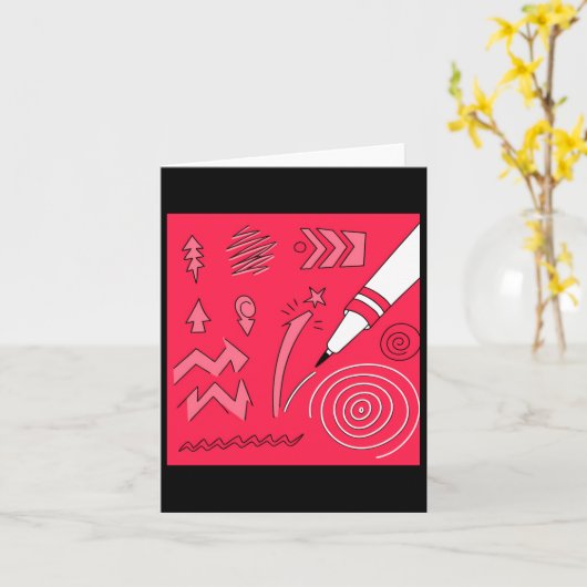 Bilder der roten Stifte Karte (Gelbe Blume)