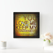 Bilder der Schrift 17 Quadratische Wanduhr (Zuhause)