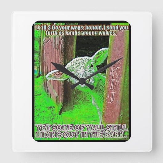 Bilder der Schrift 18 Quadratische Wanduhr (Vorderseite)