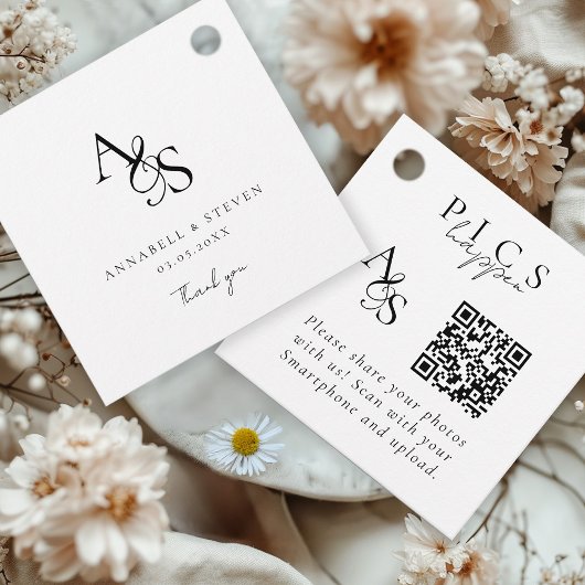 Bilder passieren! Foto, QR-Code, Hochzeit Geschenkanhänger