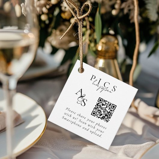 Bilder passieren! Foto, QR-Code, Hochzeit Geschenkanhänger